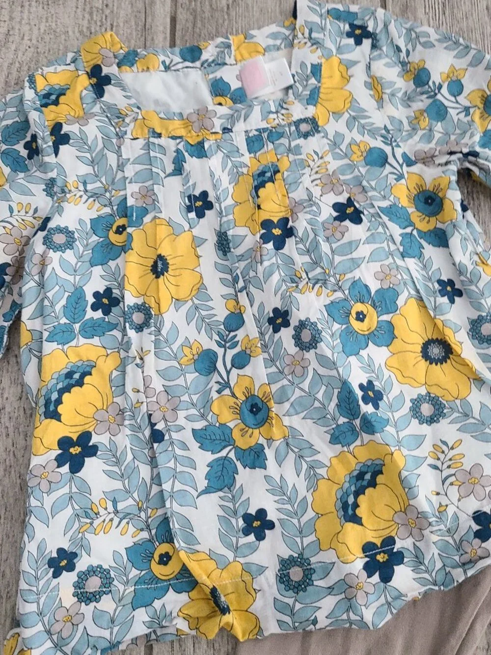 Janie and Jack Girls Fall Floral Tunic Top & Leggings Set Blue Yellow Girls 4T